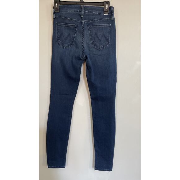 NWT MOTHER High Waisted Looker Ankle Dark Wash Denim Jeans Tongue and Chic Sz 25 - Picture 4 of 7